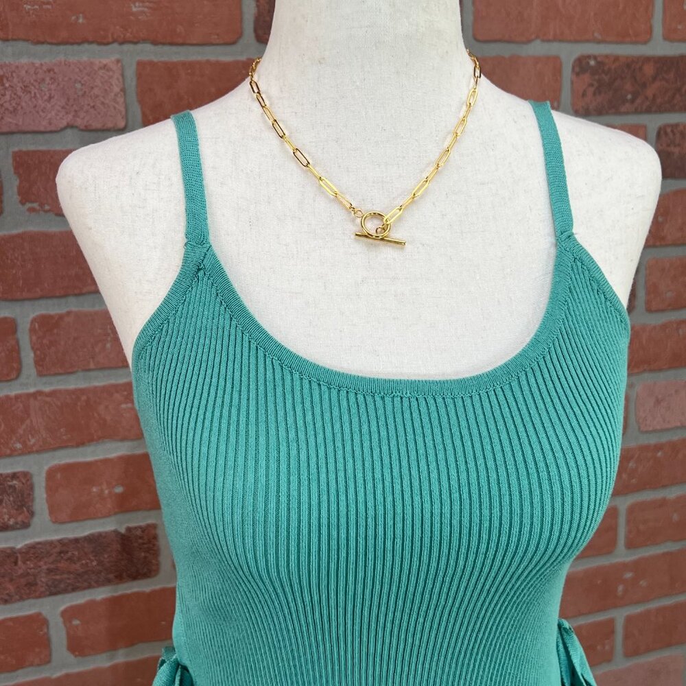 🆕 Sweater Knit Crop Top - Jade Green - Picture 8 of 11